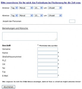 buchungsform